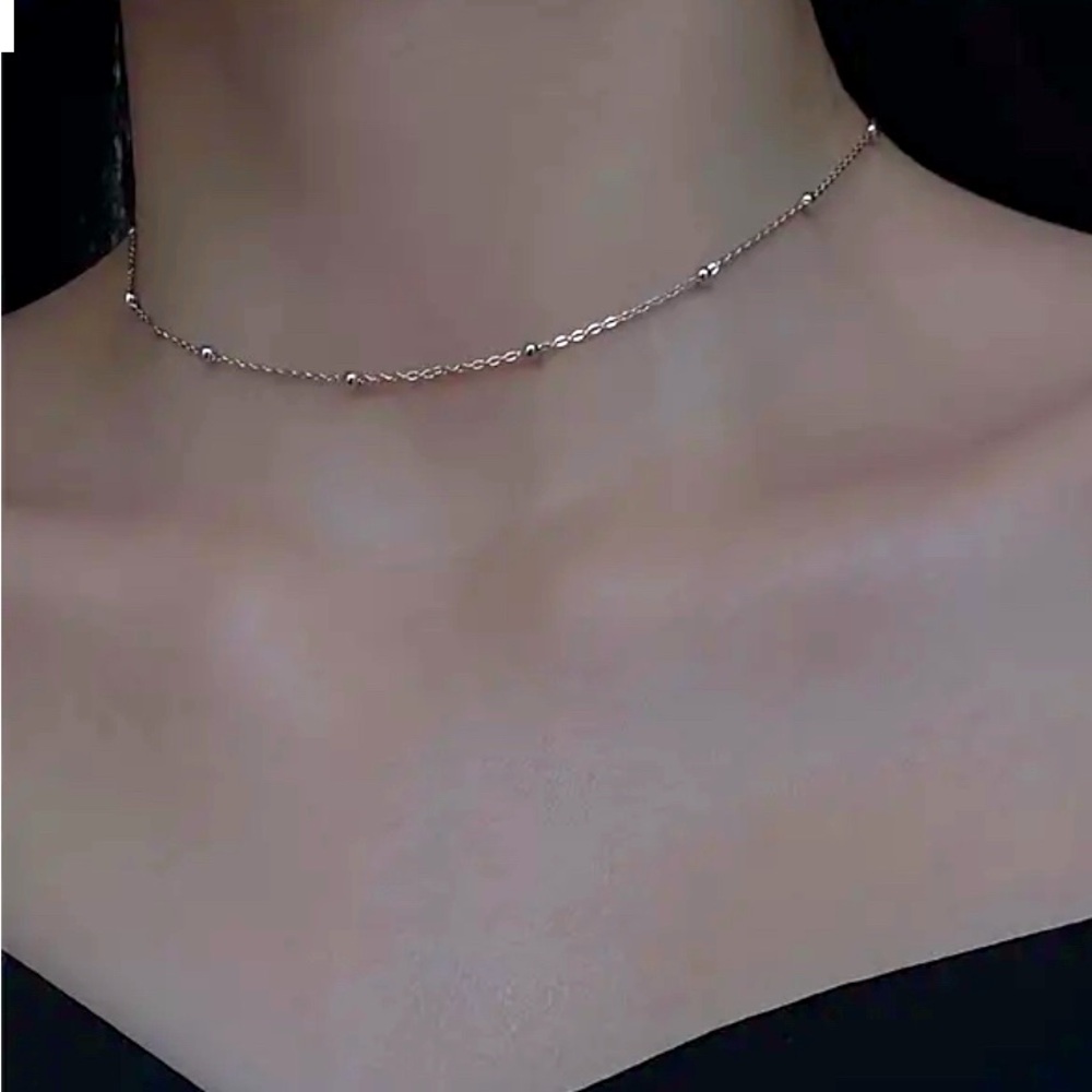 NIB 925 Sterling Silver Station Necklace